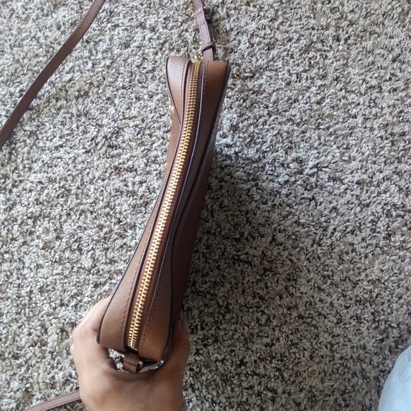 Michael Kors Women's Sandrine Studded Saffiano Leather Crossbody Bag Brown Small - Picture 8 of 11